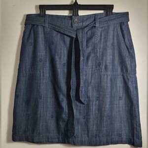 NWOT Talbots blue denim look skirt w/belt  women's 10  #2713